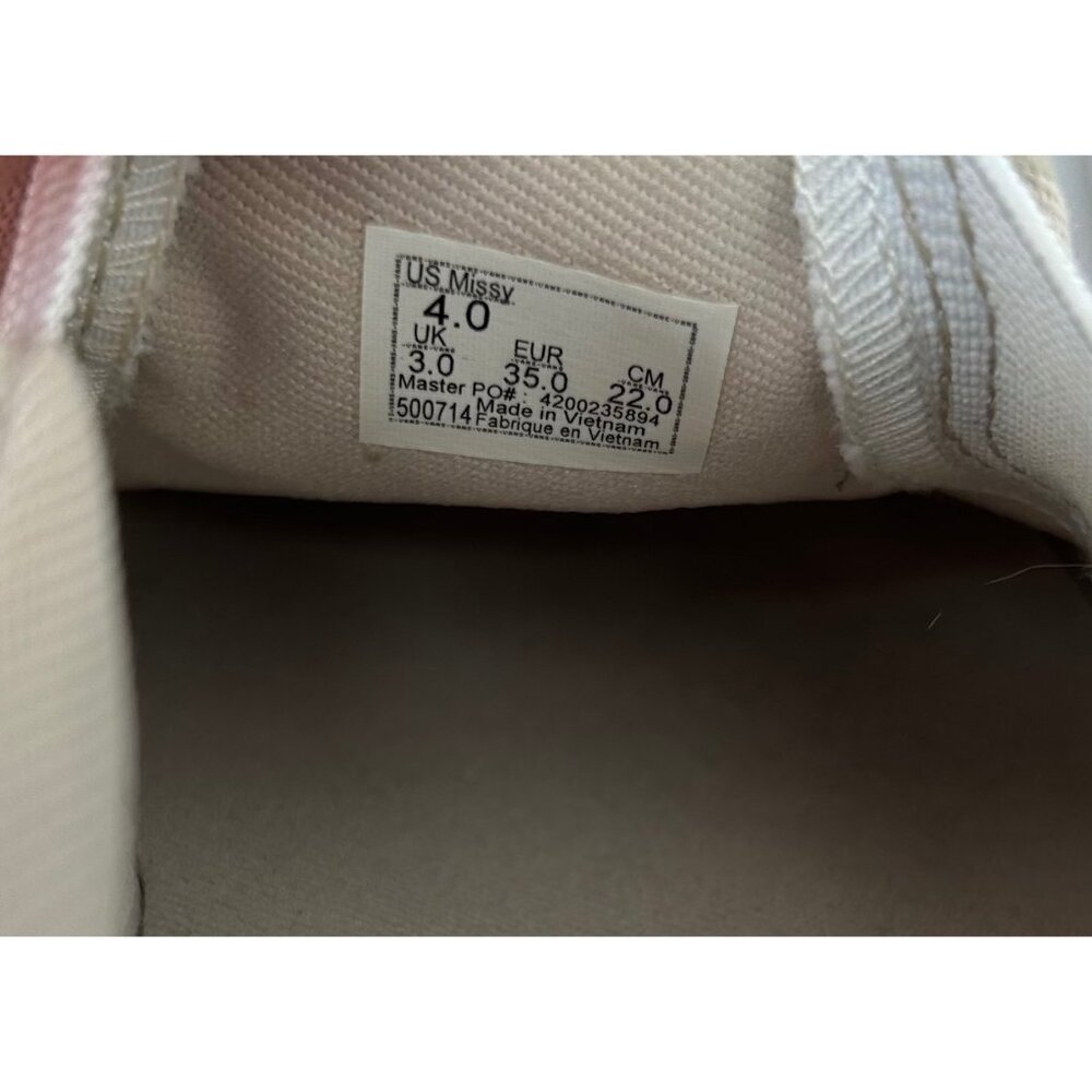 Vans Girls Beige Checkerboard Slip-On Sneakers Sunflower Embroidery Junior Sz 4 - Picture 7 of 8